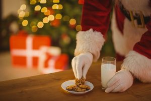 santa and cookies