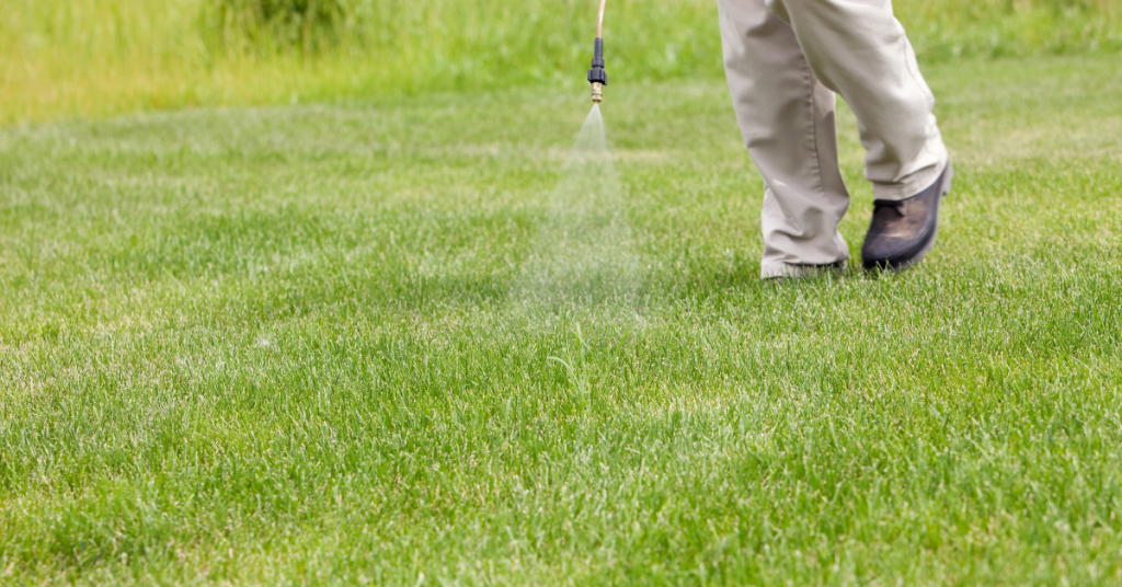 spraying herbicide