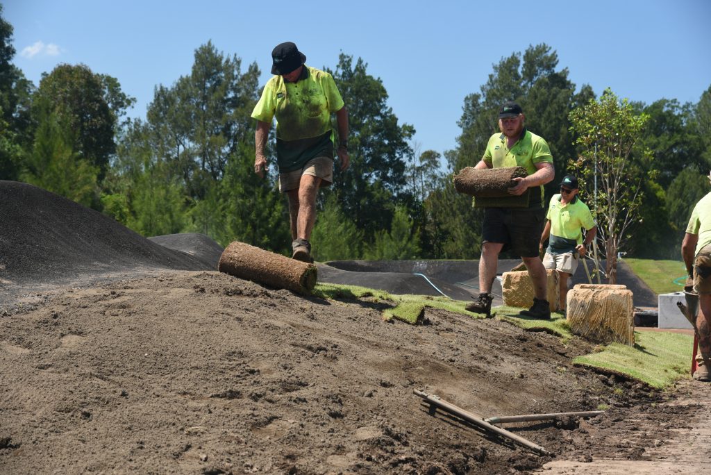 grass at pump track