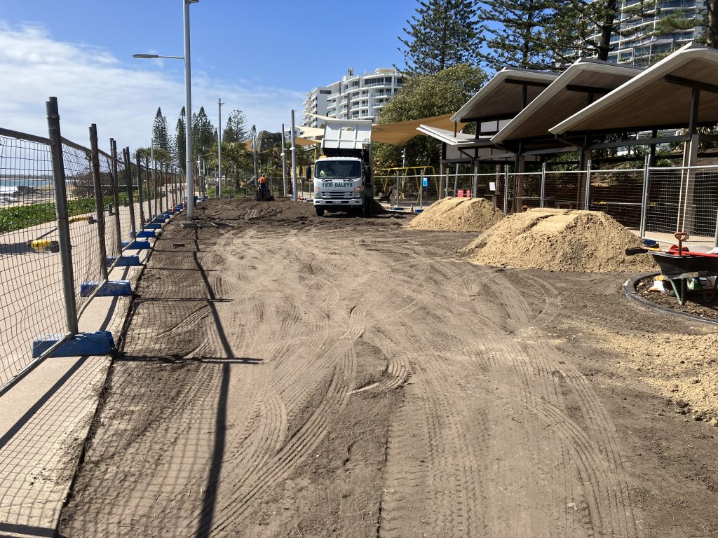 Mooloolaba foreshore returfing